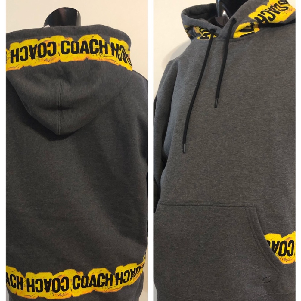 Coach hoodie with Caution Tape Graphic